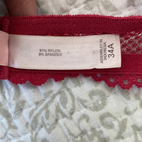 Victorias Secret Red Lace Bra 34A - Picture 10 of 10